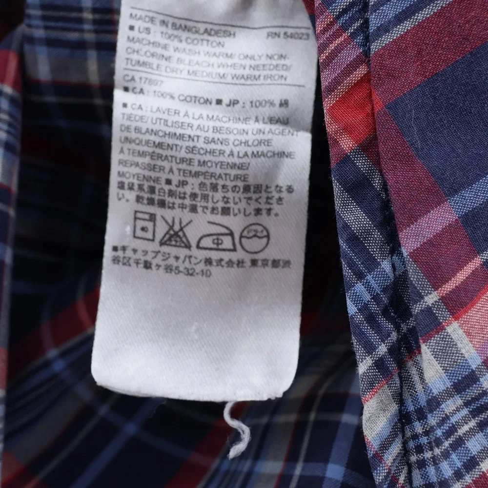Banana Republic Mens XL Soft Wash Tailored Slim Fit Plaid Button Down Shirt Blue